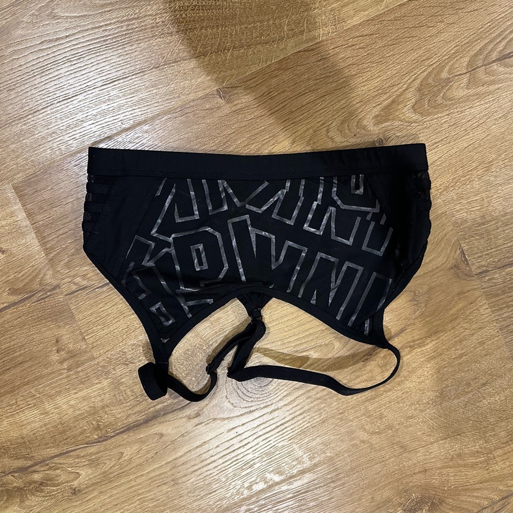 PINK Victoria's Secret Black Logo Lace Bralette
